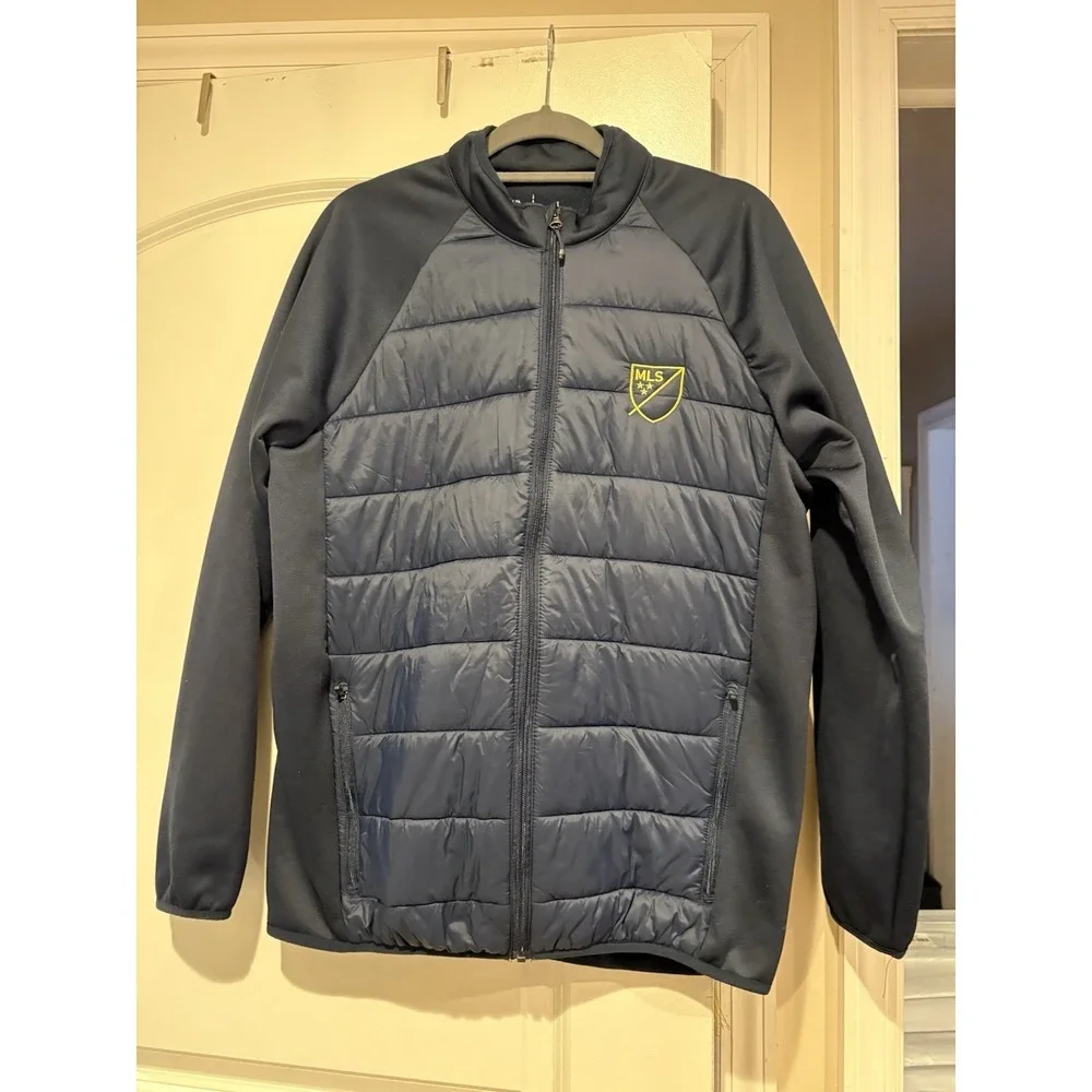 Antigua MLS Altitude Ribbed Down Navy Blue Jacket Men's‎ Size L 104340